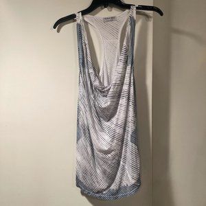 Michael stars grey and white stripe scoop neck tank top one size fits all